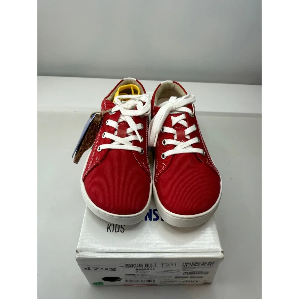 Birkenstock Arran Kids Red Canvas Low Top Sneakers Toddler 13‎ US 31 Euro NWB